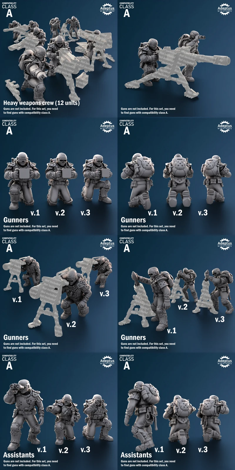 Heavy weapons squad Greyplate Troops A-1.121 STL model for 3D printing