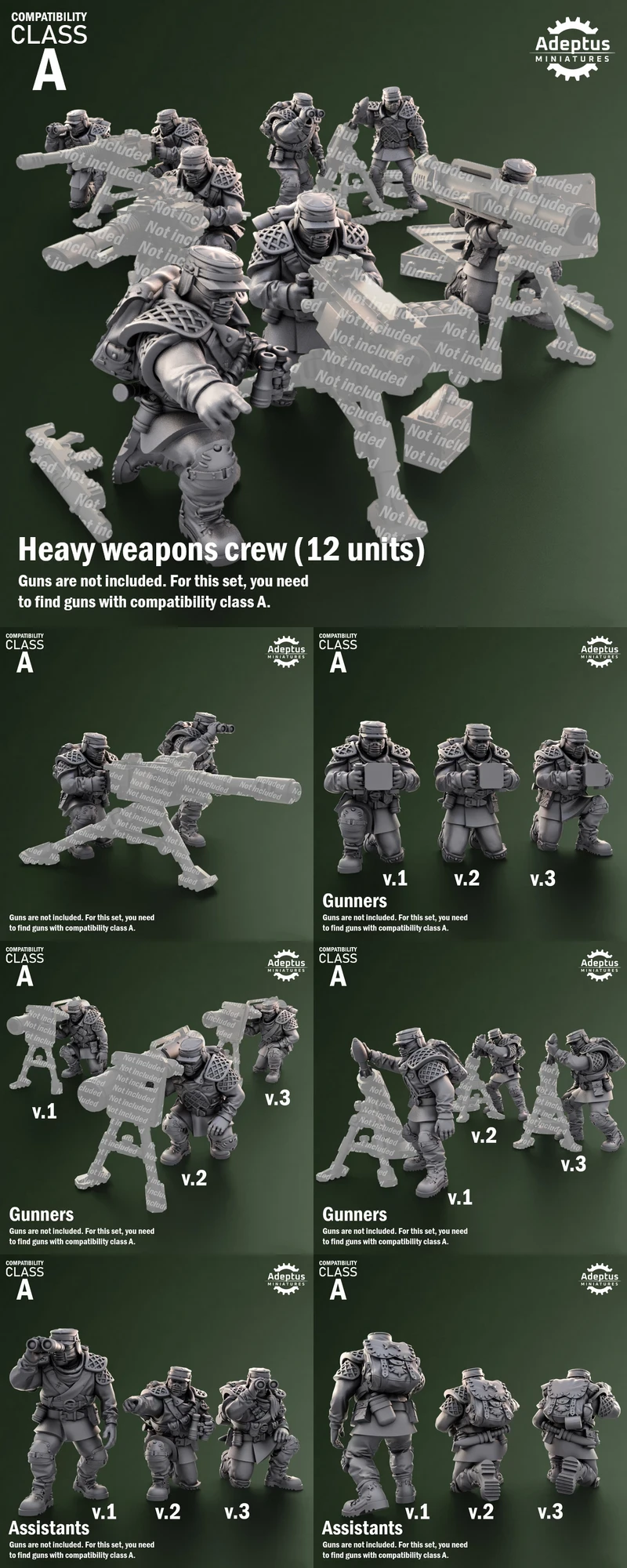 Heavy weapons team Sunscorch Regiment A-1.115 STL model for 3D printing