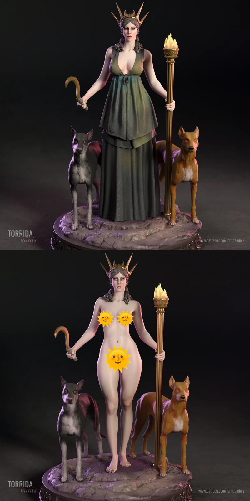 Hekate Greek Goddess STL File for 3D Printing STL model for 3D printing