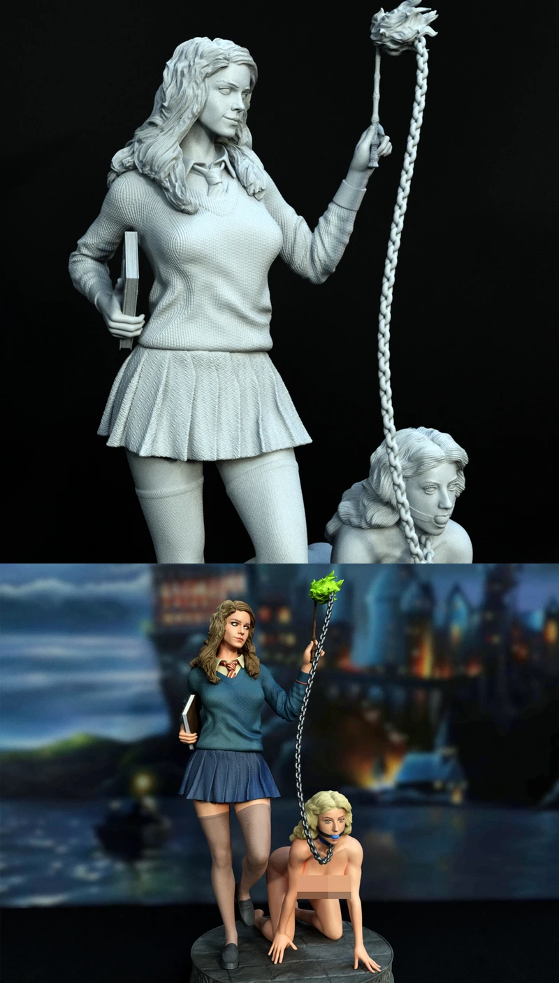 Hermione and Luna Witches School STL File for 3D Printing STL model for 3D printing