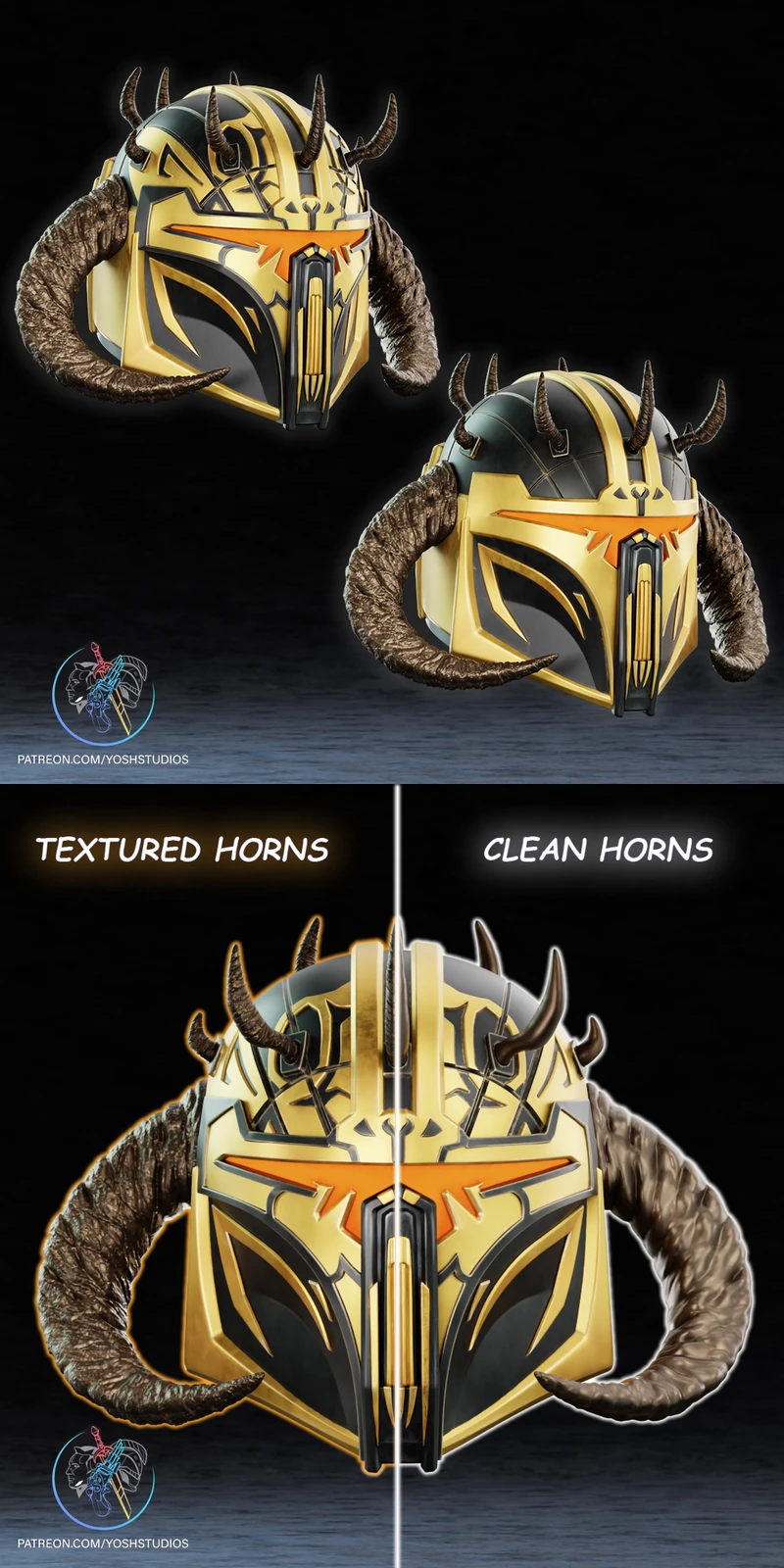 High Shadow Warden Helmet STL STL model for 3D printing