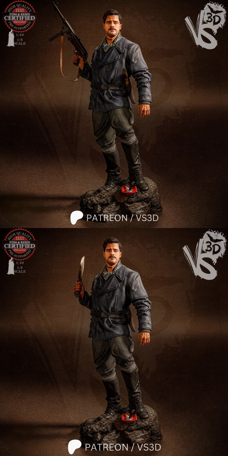 Inglorious Fantasy Warrior Figure STL model for 3D printing