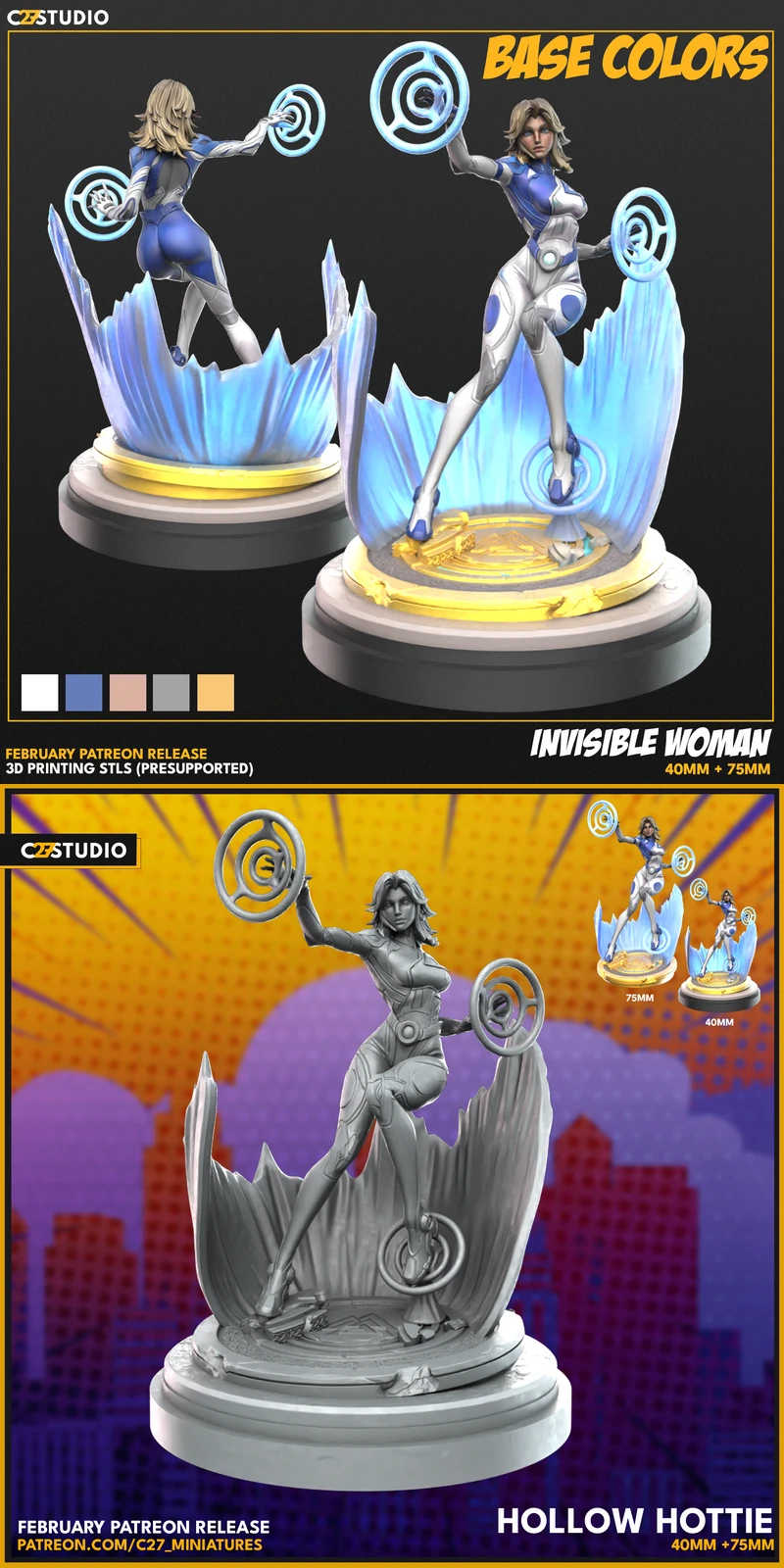 Invisible Woman STL model for 3D printing