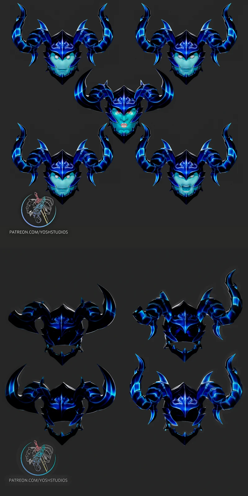 Iron Shadow Video Game Helmet STL model for 3D printing