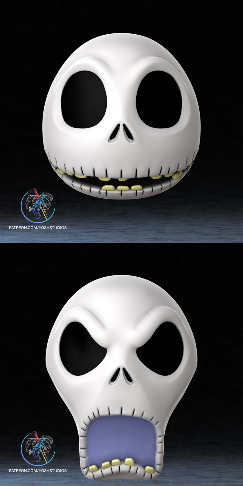 Jack Skellington Mask 3D Printable STL File for Printing STL model for 3D printing