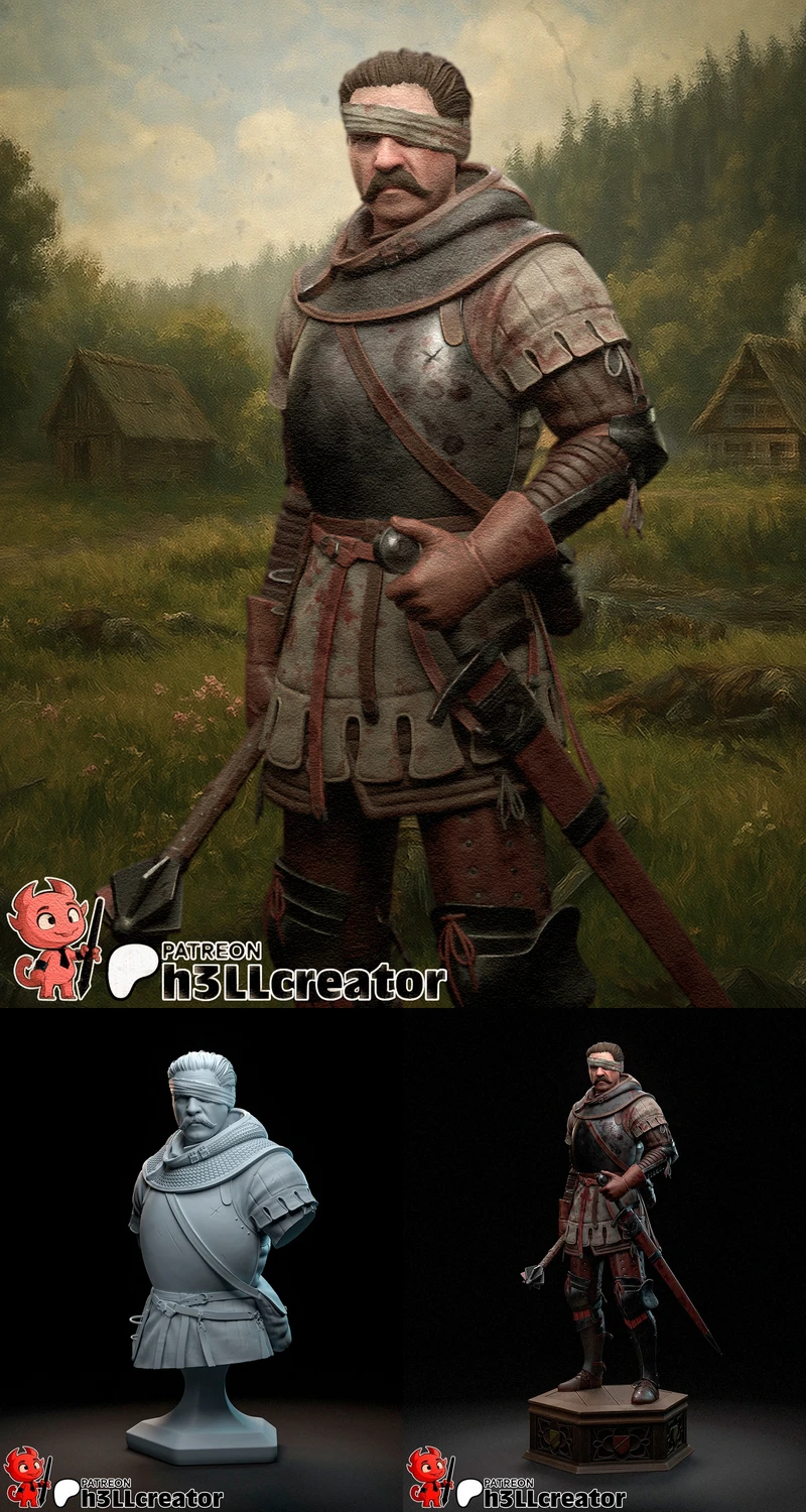 Jan Zizka (Kingdom Come – Deliverance II) STL model for 3D printing