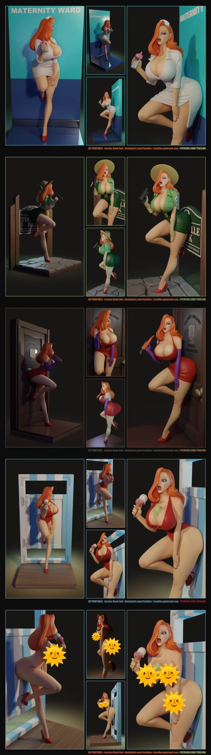 Jessica Book End extra STL model for 3D printing