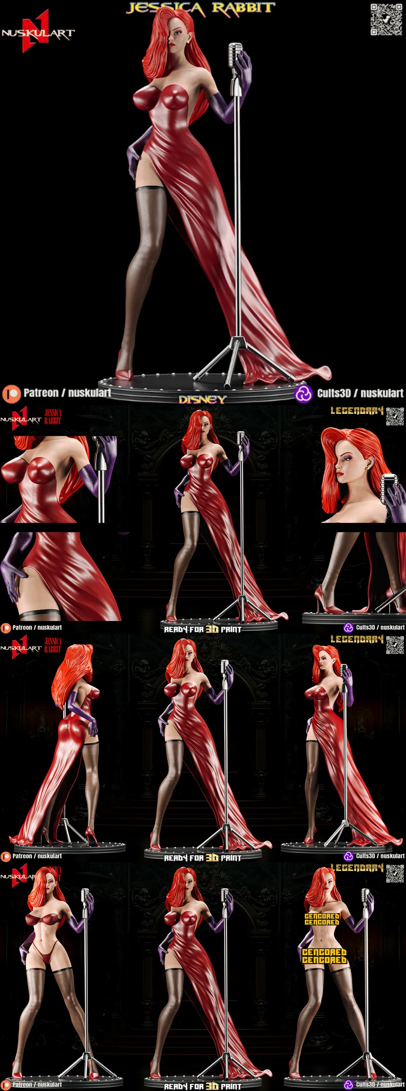 Disney – Jessica Rabbit 3D Printable Model STL model for 3D printing