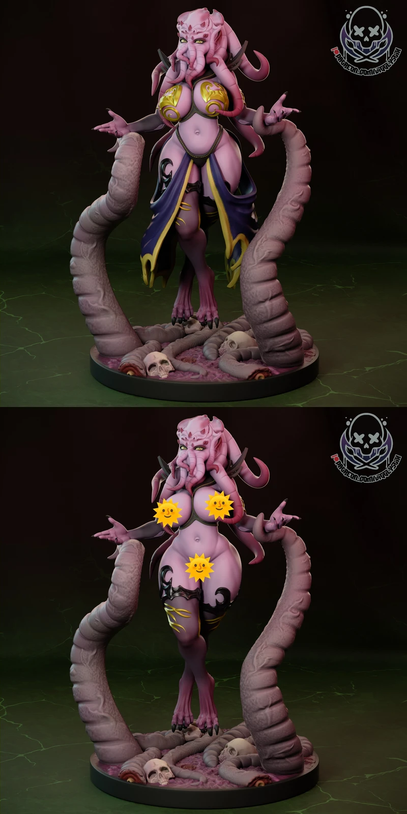 Mother of Mindflayers Fantasy Bust STL STL model for 3D printing
