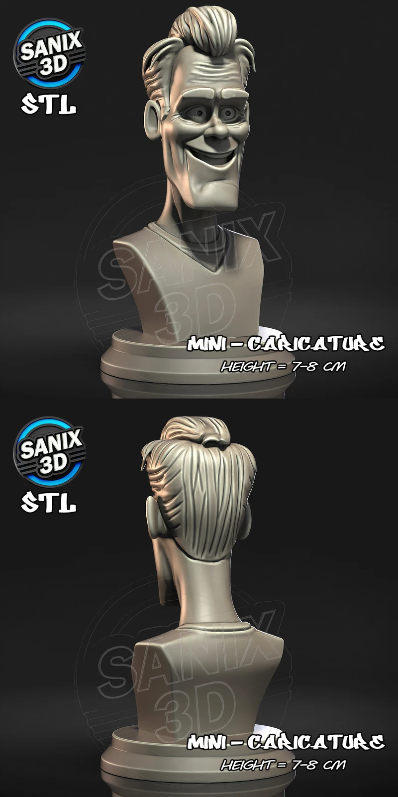 Jim Carrey 3D Printable Bust STL Model STL model for 3D printing