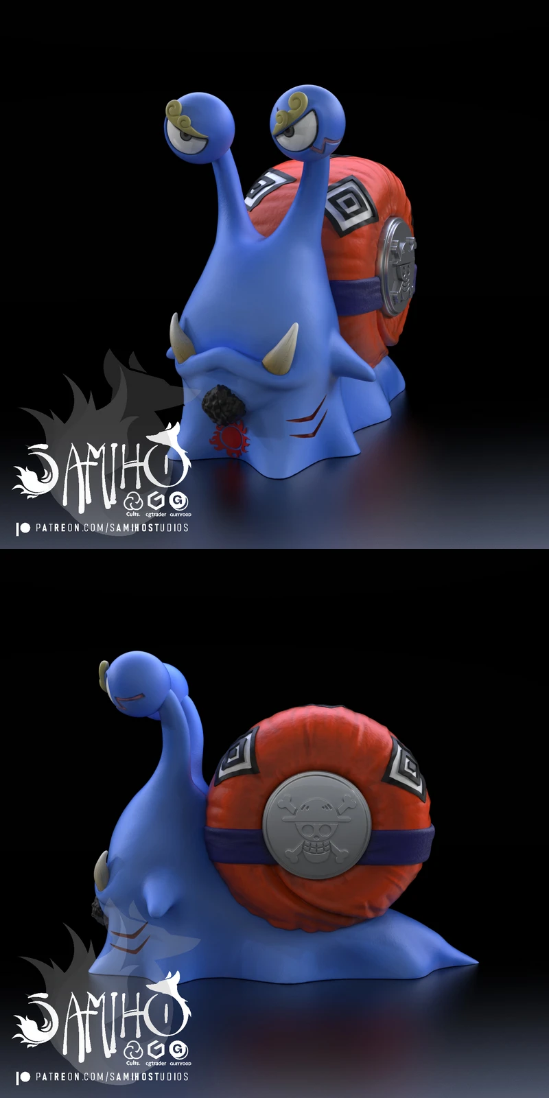 Jinbe DenDen Mushi STL model for 3D printing