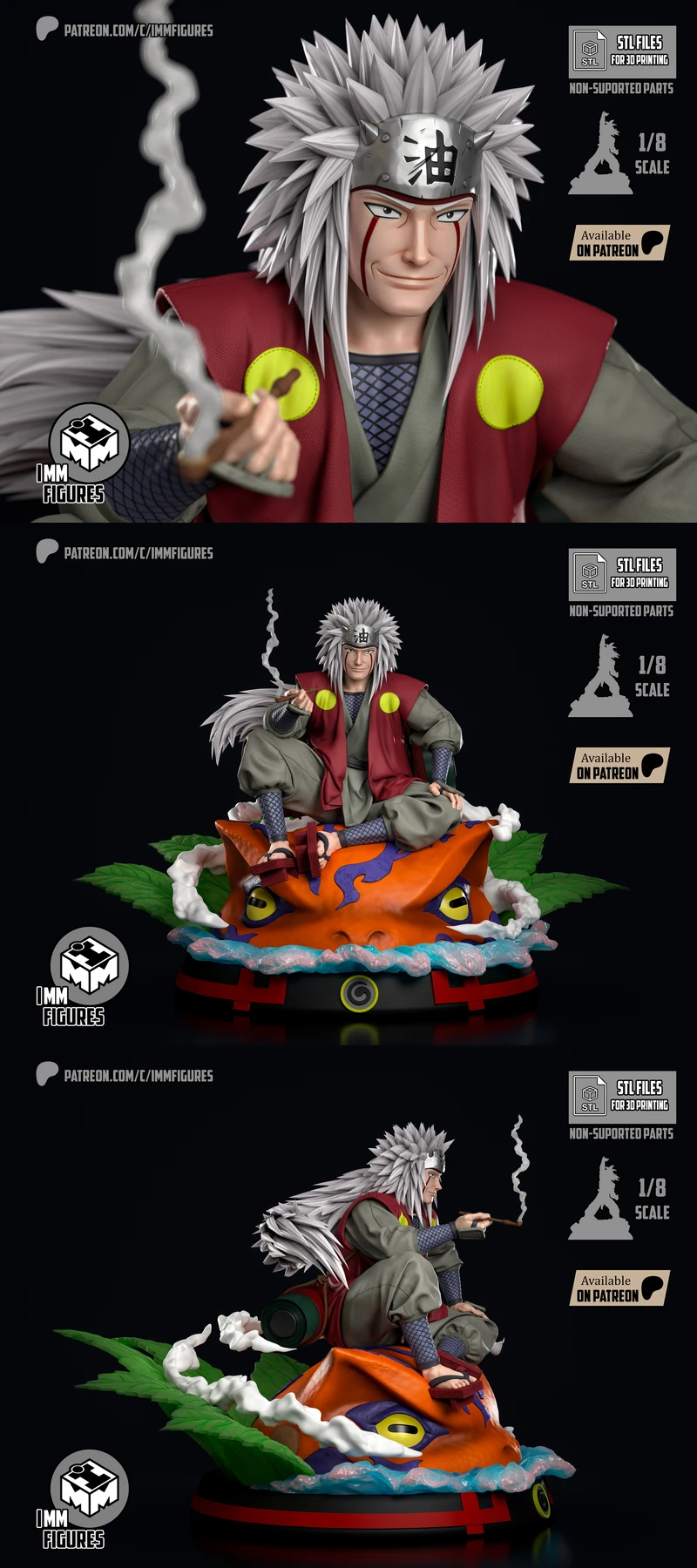 Jiraiya – Naruto STL model for 3D printing