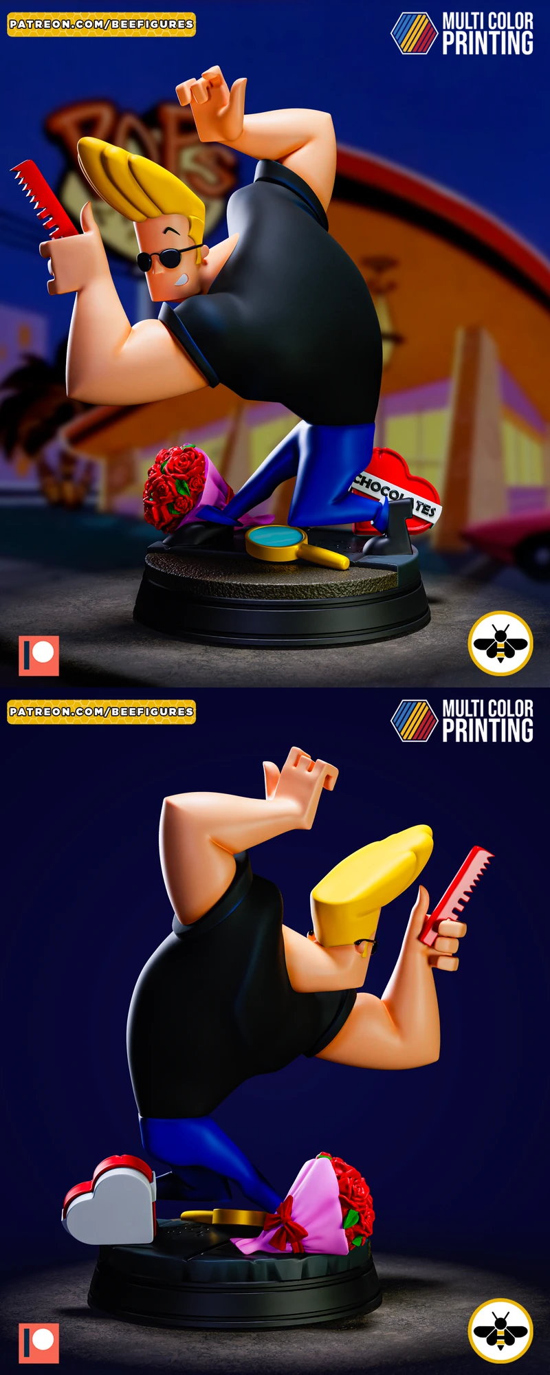Johnny Bravo 3D Printable STL Model STL model for 3D printing