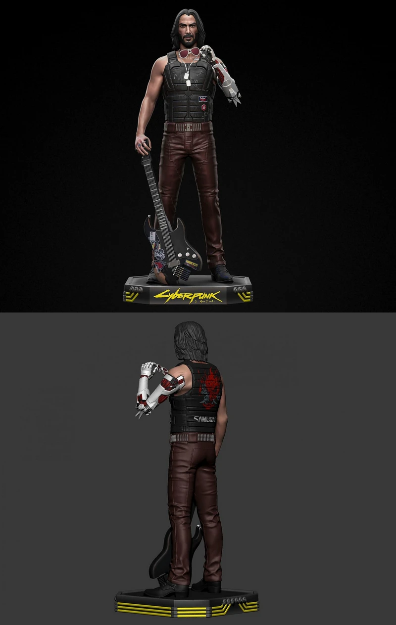 Johnny Silverhand from CyperPunk 2077 STL model for 3D printing