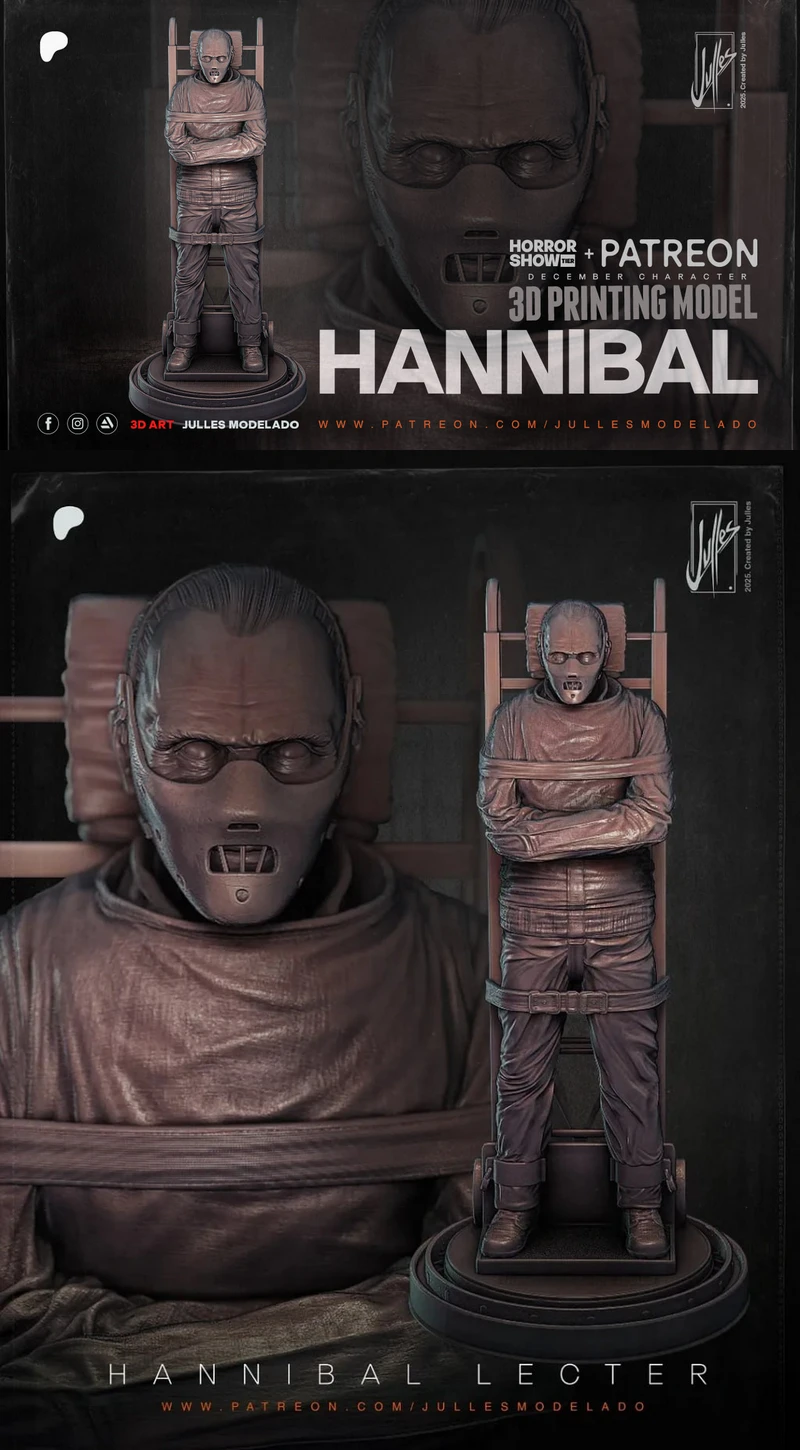 Hannibal Lecter V01 STL model for 3D printing