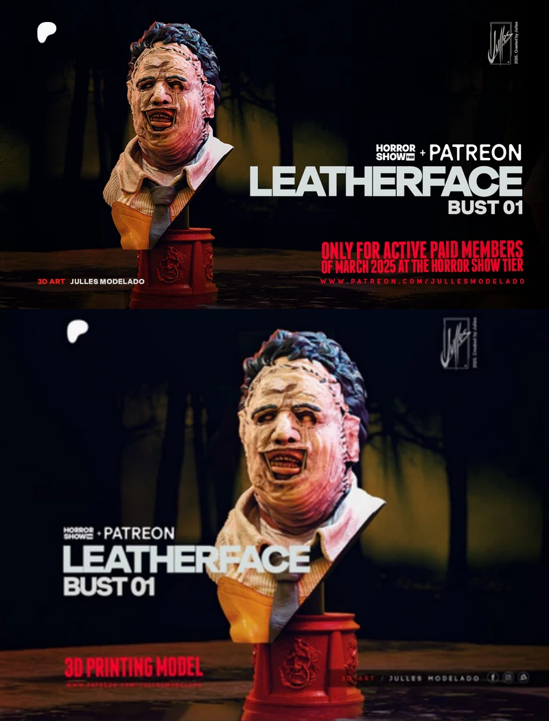Leatherface Bust STL model for 3D printing