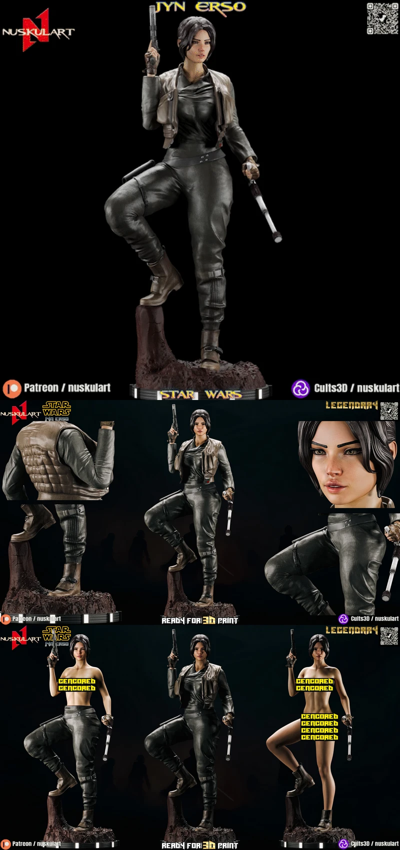Jyn Erso Star Wars Figure STL model for 3D printing