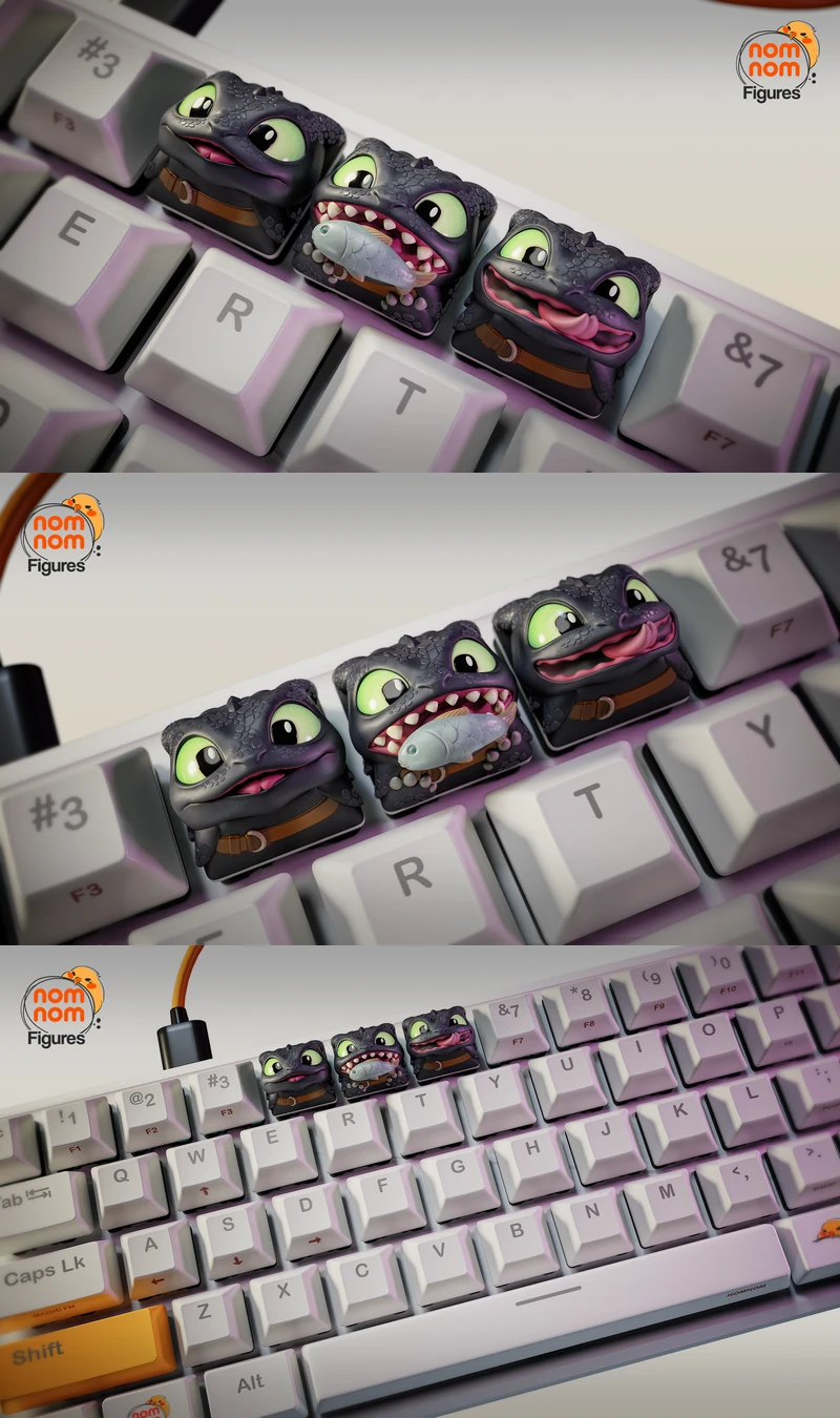 Toothless Keycaps STL – How to Train Your Dragon STL model for 3D printing
