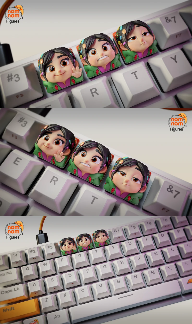 Vanellope Keycaps STL – Wreck-It Ralph STL model for 3D printing