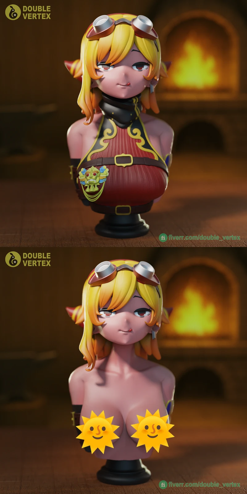 Hololive VTuber Bust – Stylized STL Model for 3D Printing STL model for 3D printing