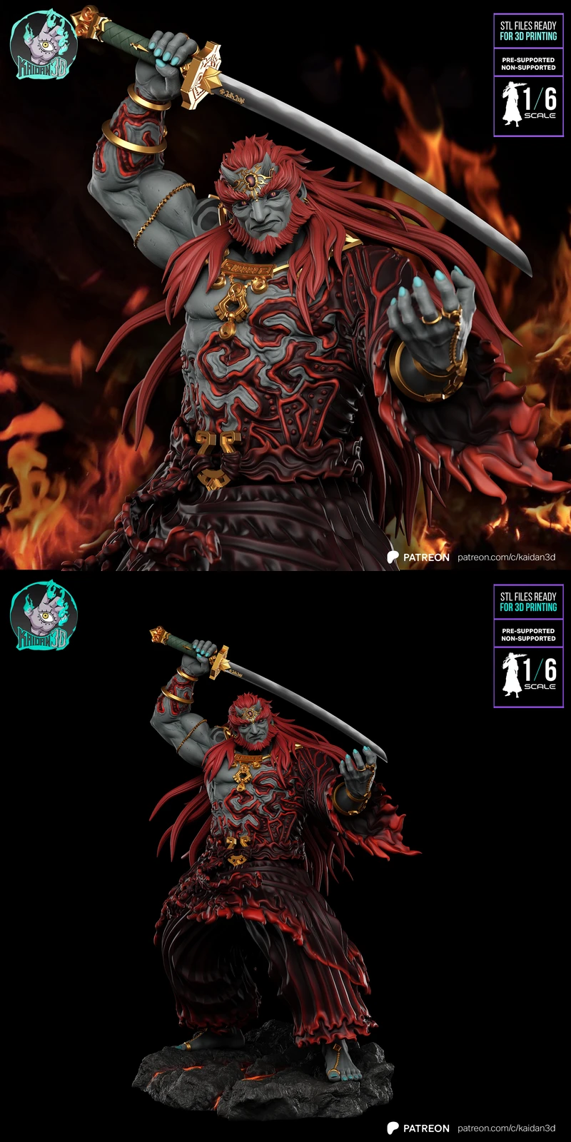 Printable Ganondorf Figure | Legend of Zelda Villain STL File STL model for 3D printing