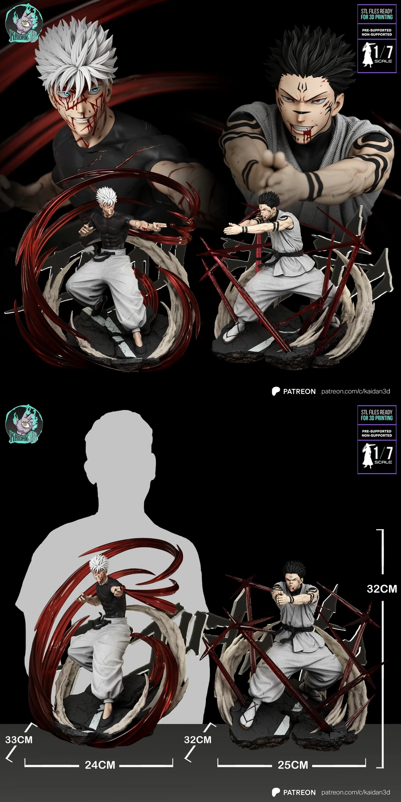 Gojo vs Sukuna Diorama STL model for 3D printing