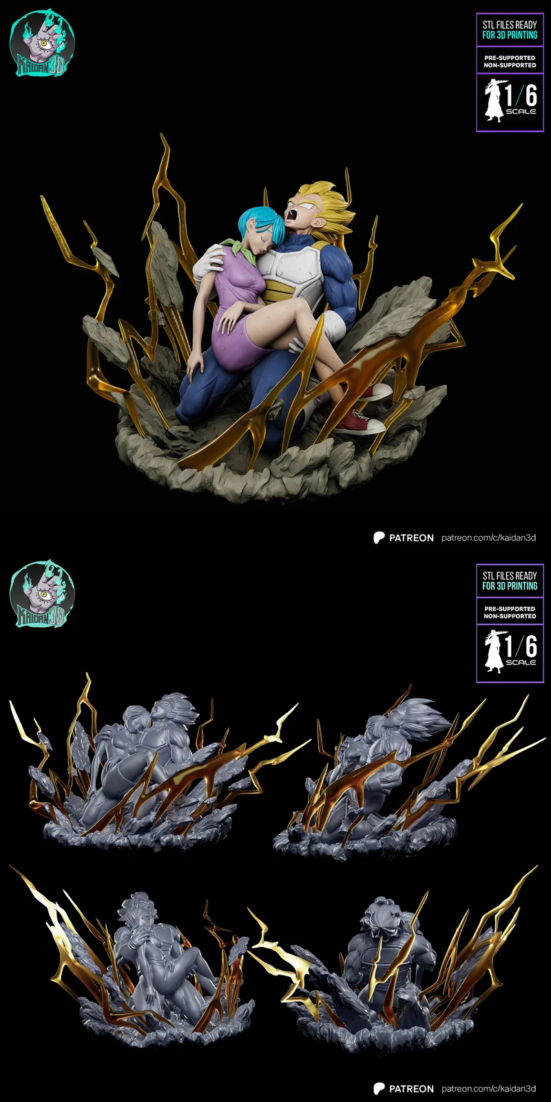 Vegeta x Bulma STL model for 3D printing
