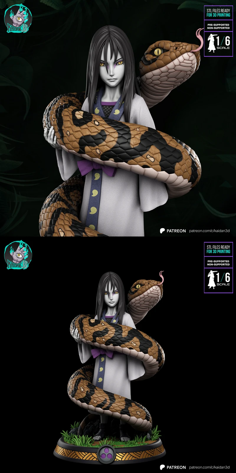 Young Orochimaru STL 3D Printable Figure Model STL model for 3D printing