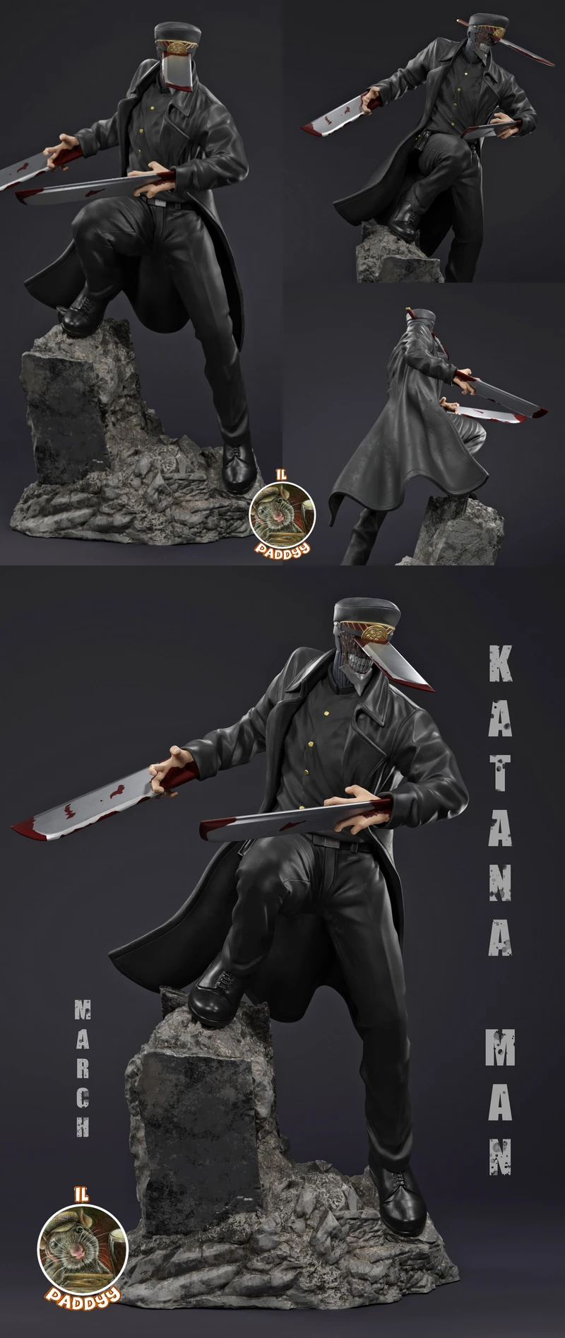 Katana Man STL model for 3D printing