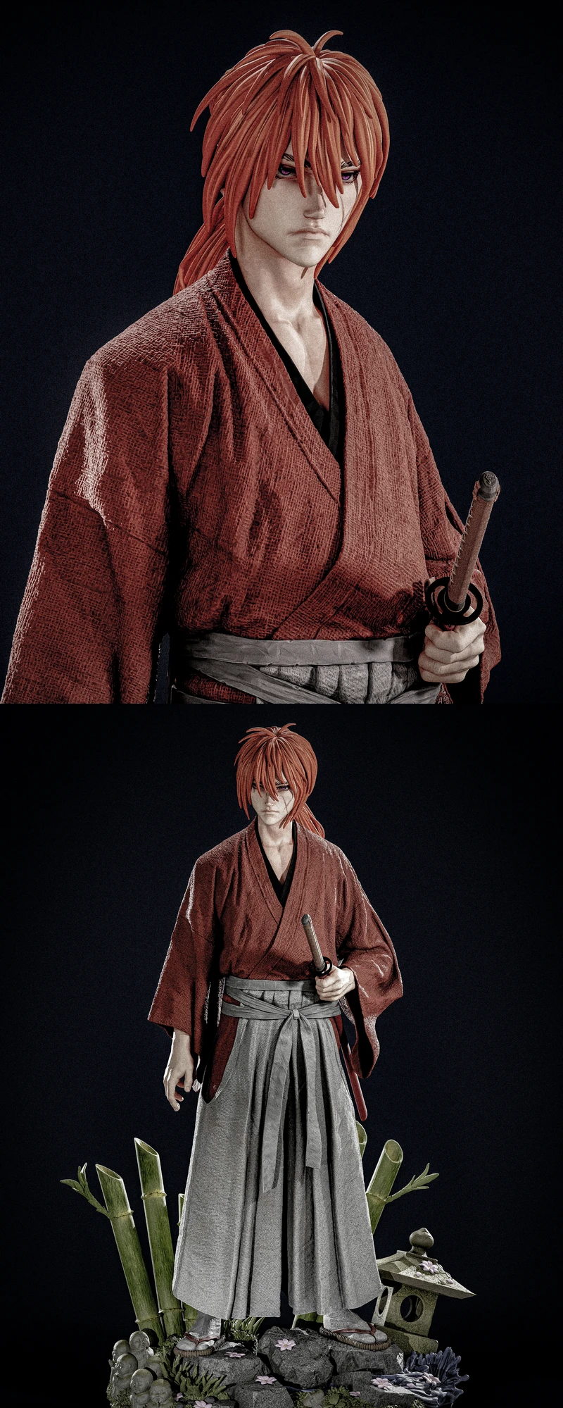 Kenshin Himura 3D Printable Figure STL File STL model for 3D printing