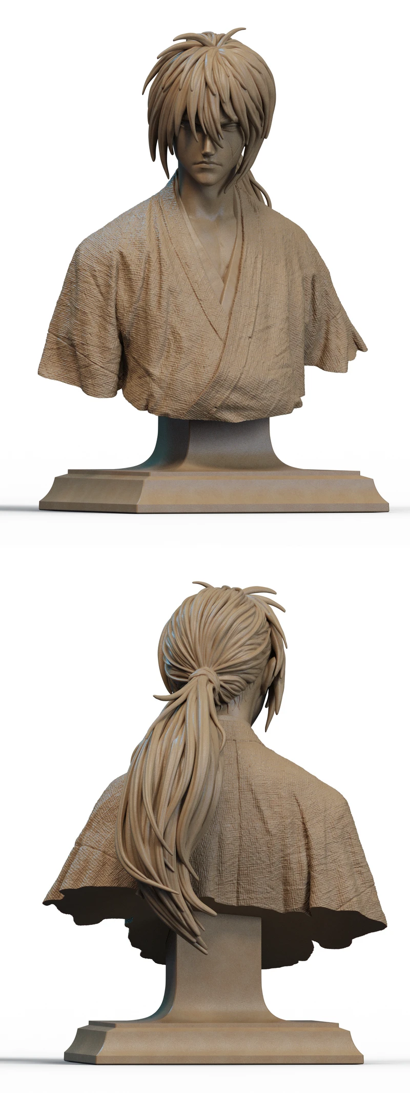 Kenshin Himura Samurai Bust STL File for 3D Printing STL model for 3D printing