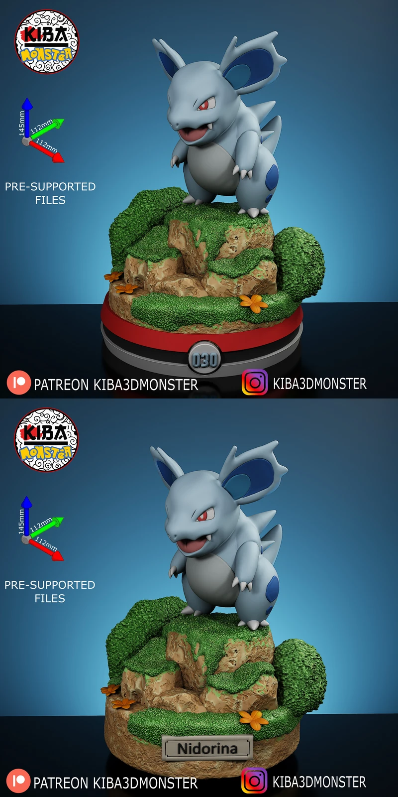 Nidorina STL Figure for 3D Printer STL model for 3D printing
