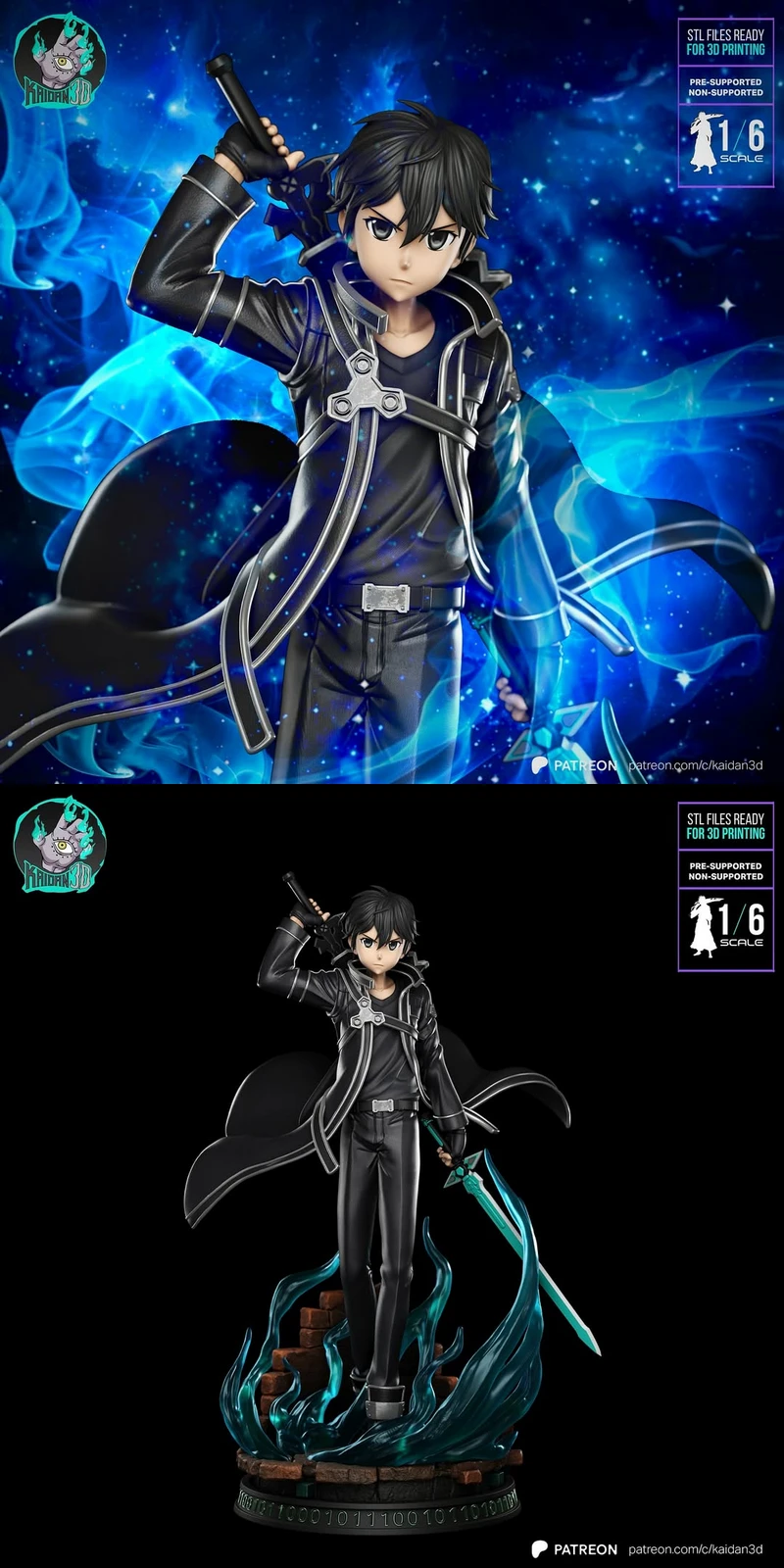 Kirito – Sword Art Online STL Figure for 3D Printing STL model for 3D printing