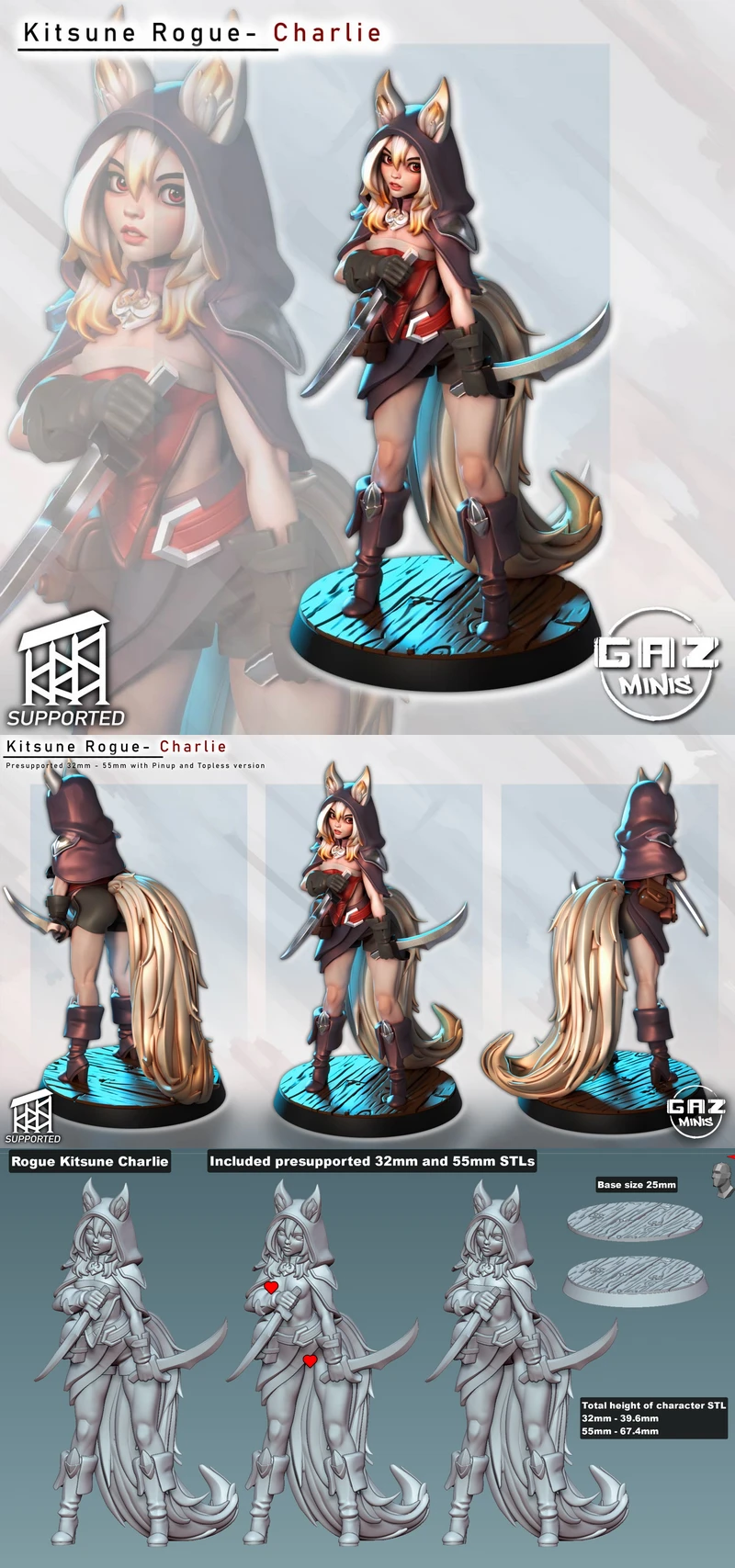 Kitsune Rogue – Charlie STL model for 3D printing