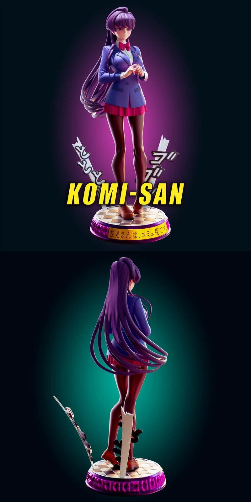 Komi San STL File for 3D Printer – Anime Figure Model STL model for 3D printing