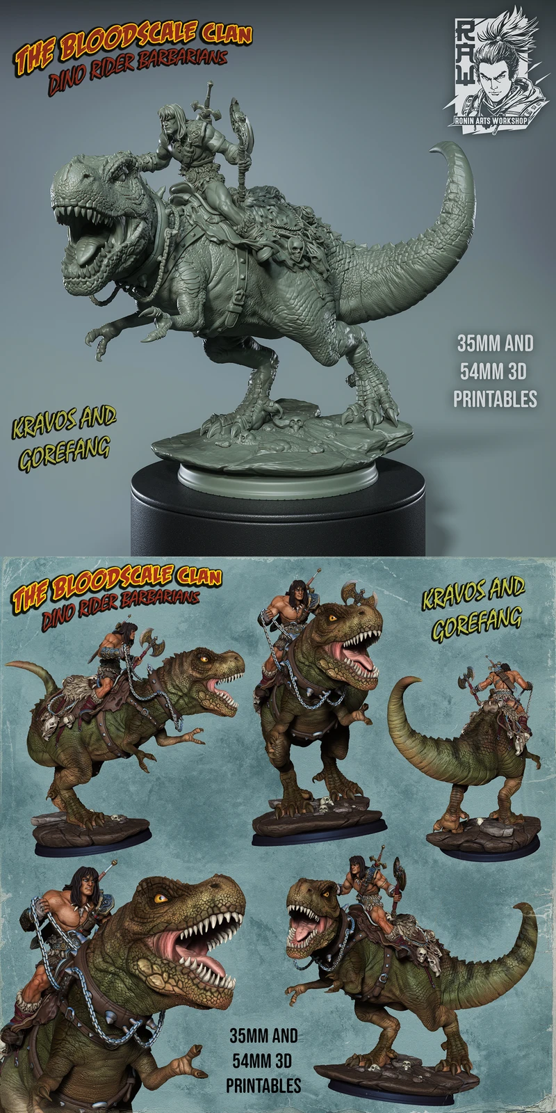 Kravos and Gorefang STL | 3D Printable Fantasy Duo STL model for 3D printing