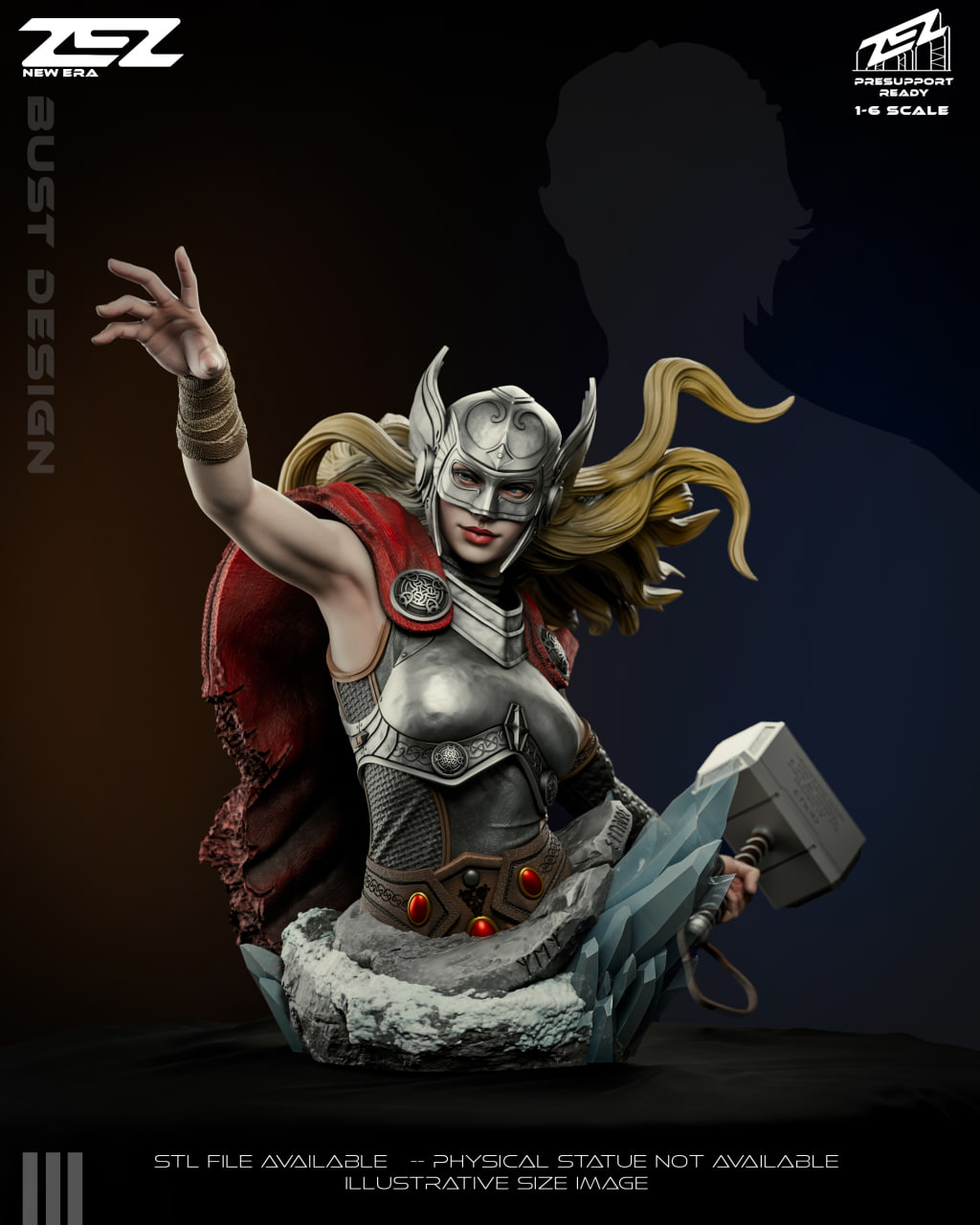 Lady Thor Bust – Marvel STL Model for 3D Printing STL model for 3D printing