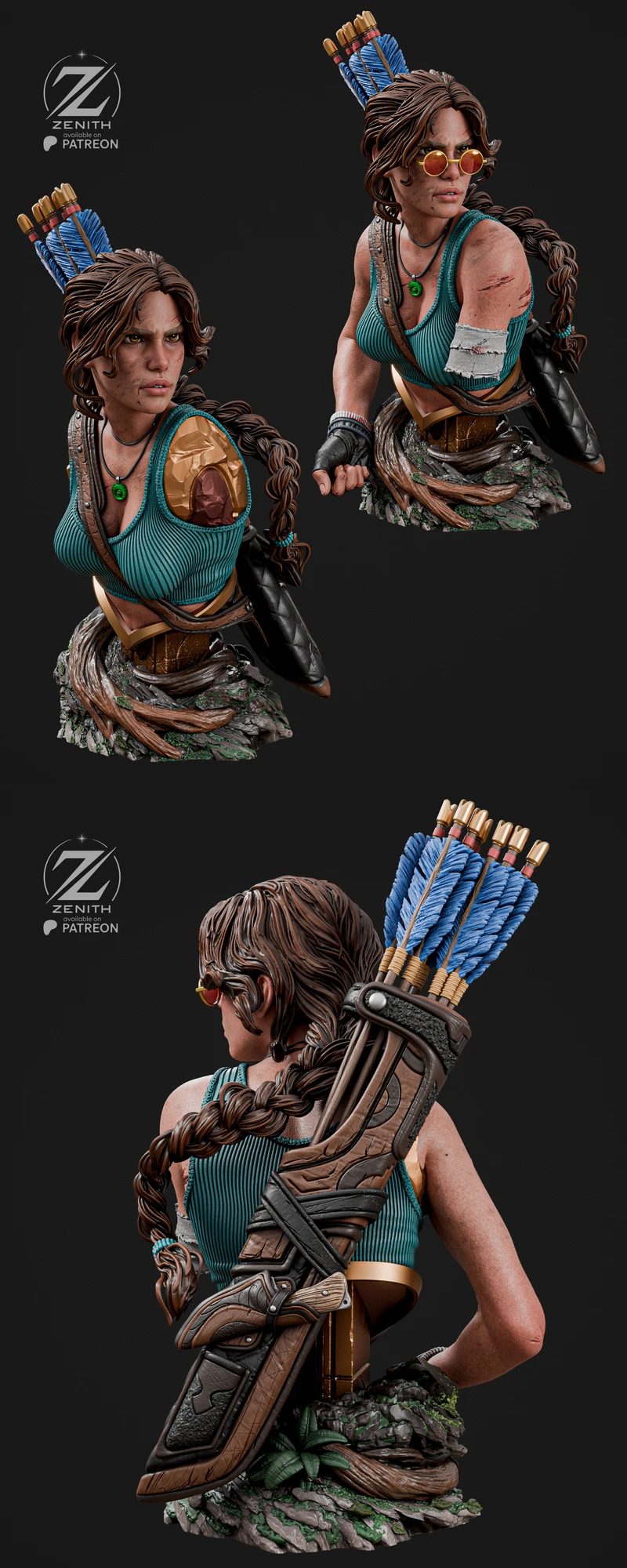 Lara Croft 3D Printable Bust STL Model STL model for 3D printing