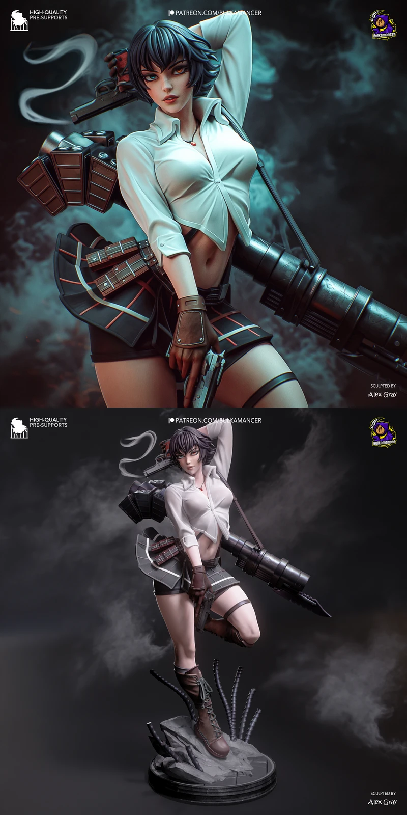 Lady – Devil May Cry 3 STL Figure for 3D Printing STL model for 3D printing