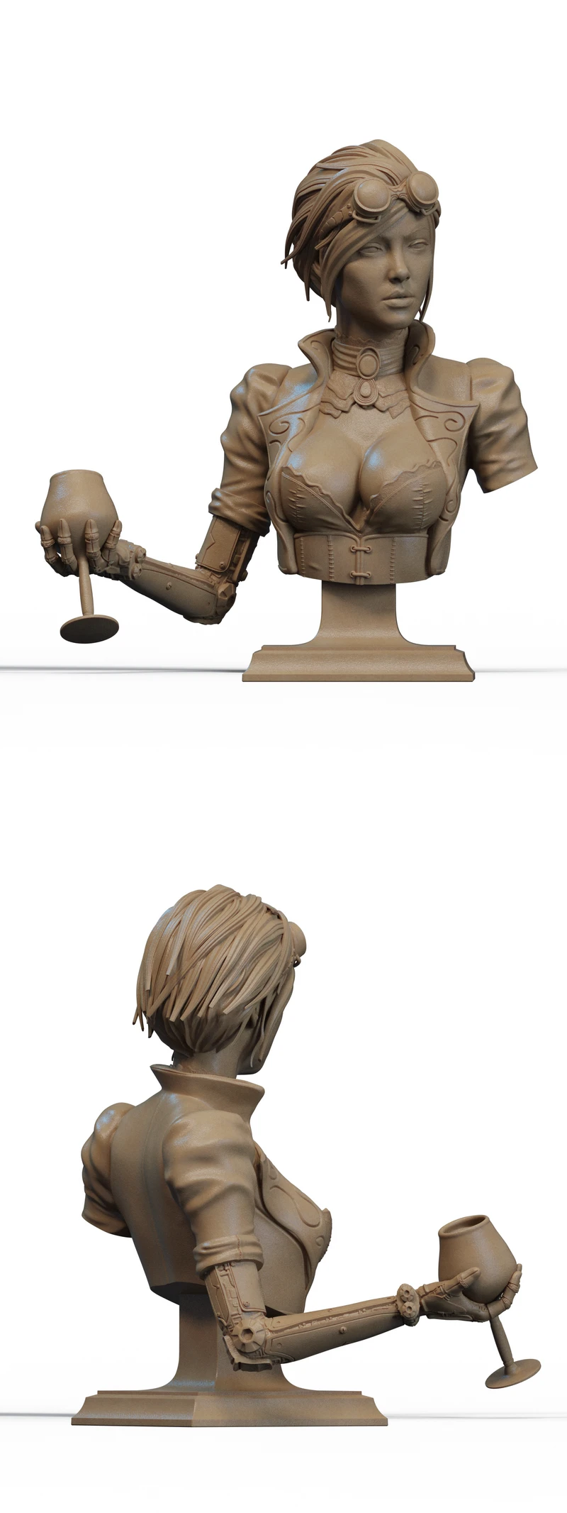 Lady Mechanika Bust STL model for 3D printing