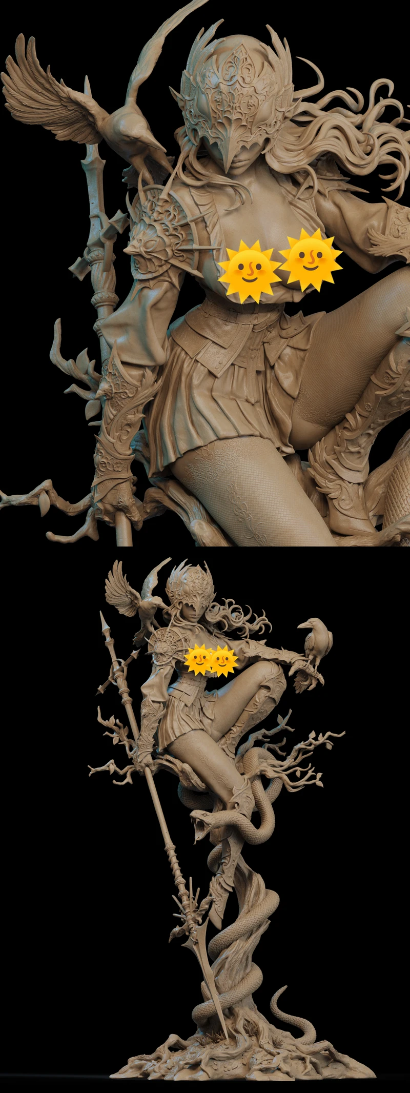 Lenora Queen of Crows Extra STL Figure for 3D Printer STL model for 3D printing