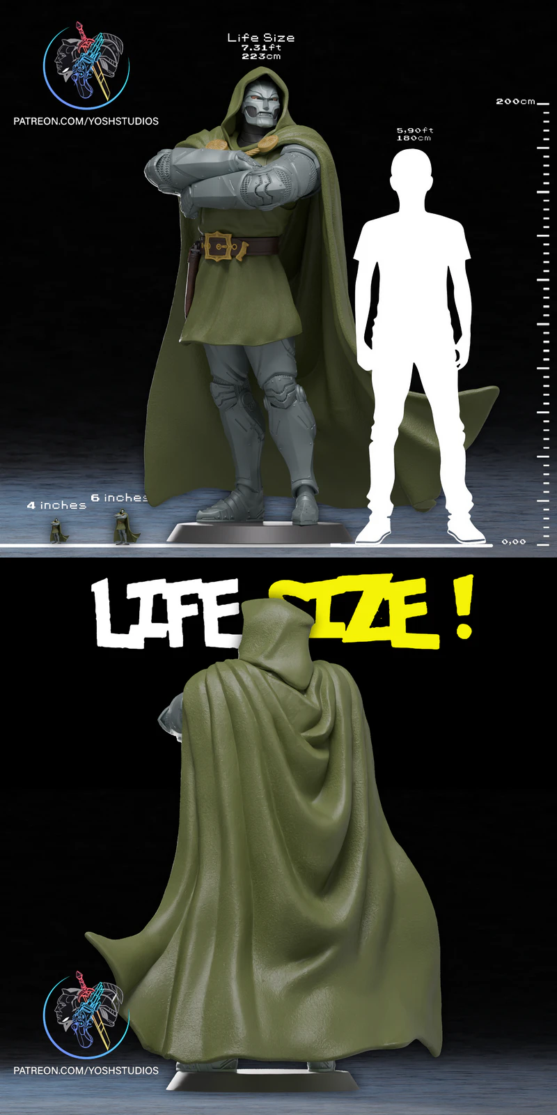 Dr Doom Statue 3D Printable STL File STL model for 3D printing