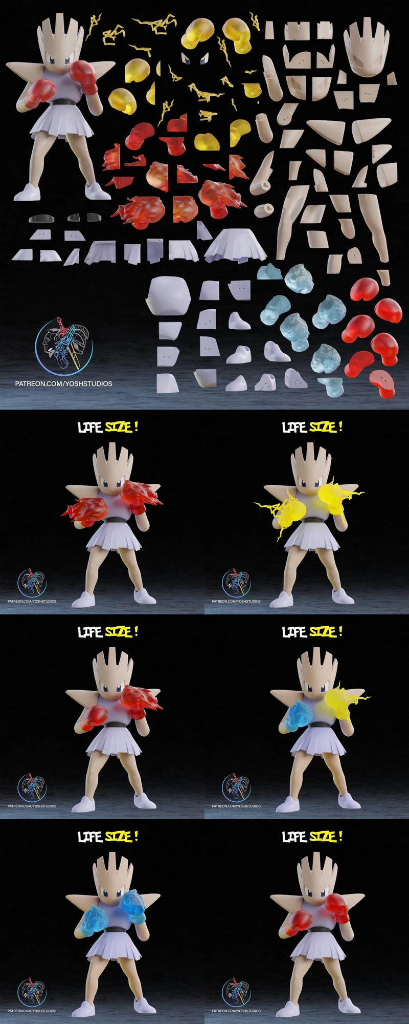 Life Size Hitmonchan STL model for 3D printing