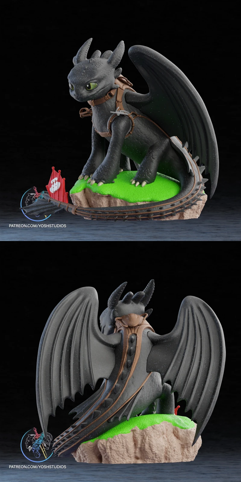 Toothless STL File | 3D Printable Dragon Figure STL model for 3D printing