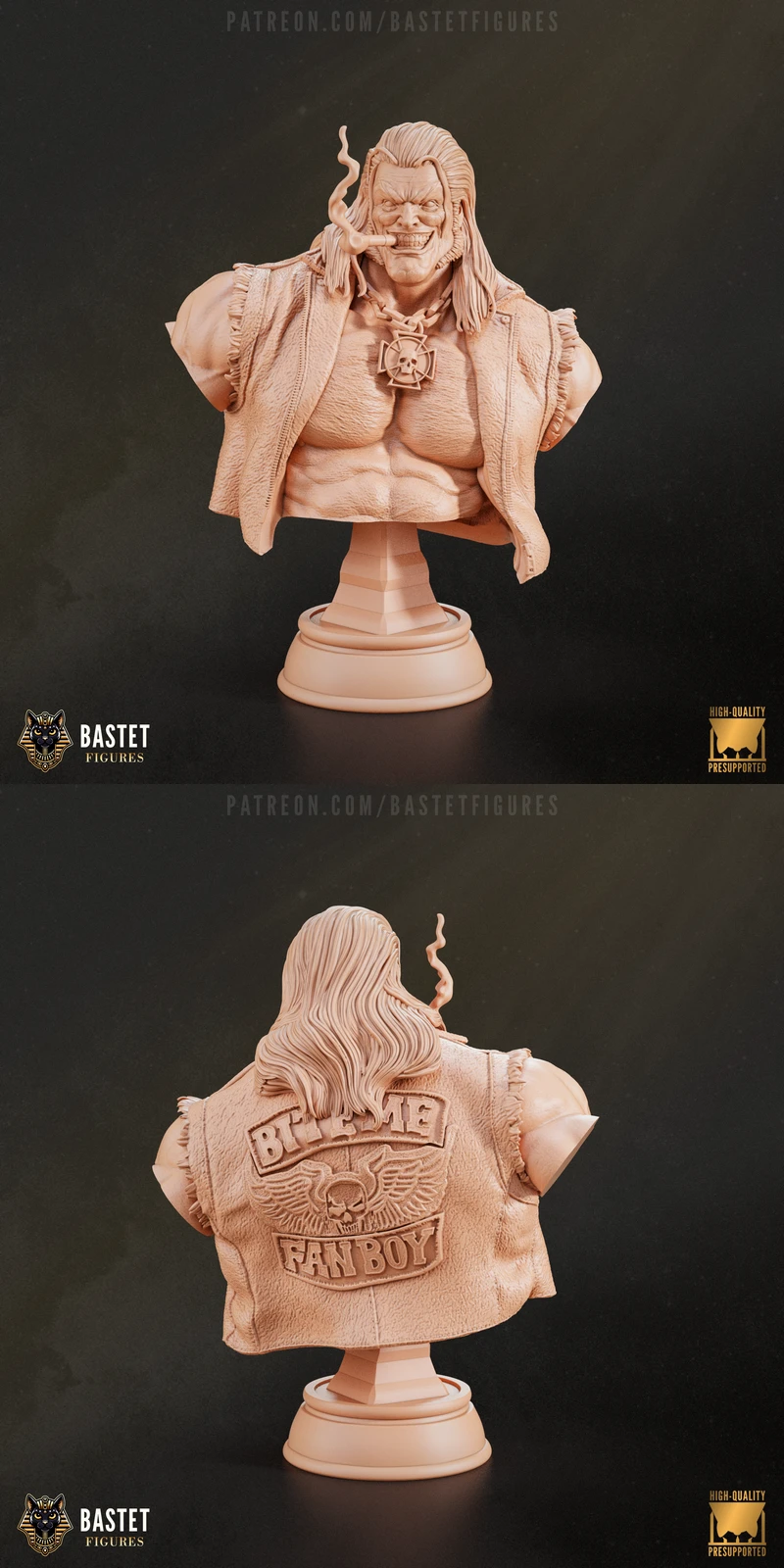Lobo Bust STL model for 3D printing
