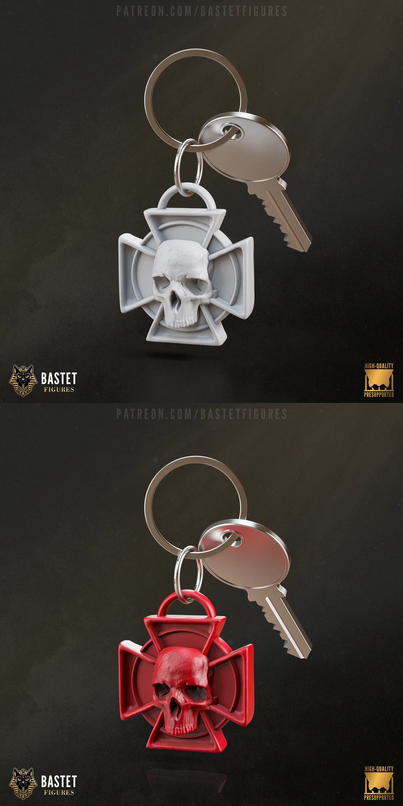 Lobo Keychain STL model for 3D printing