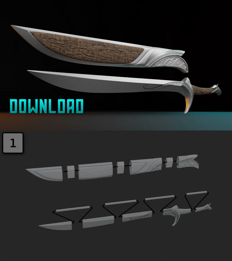 Lotr Goblin Cleaver 3D Printable STL Model for Resin Printer STL model for 3D printing
