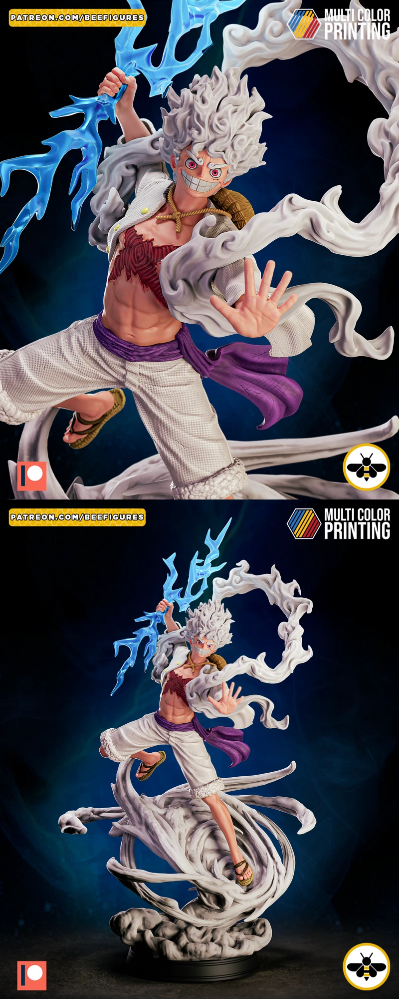 Luffy Gear 5 STL – One Piece 3D Printable Figure STL model for 3D printing