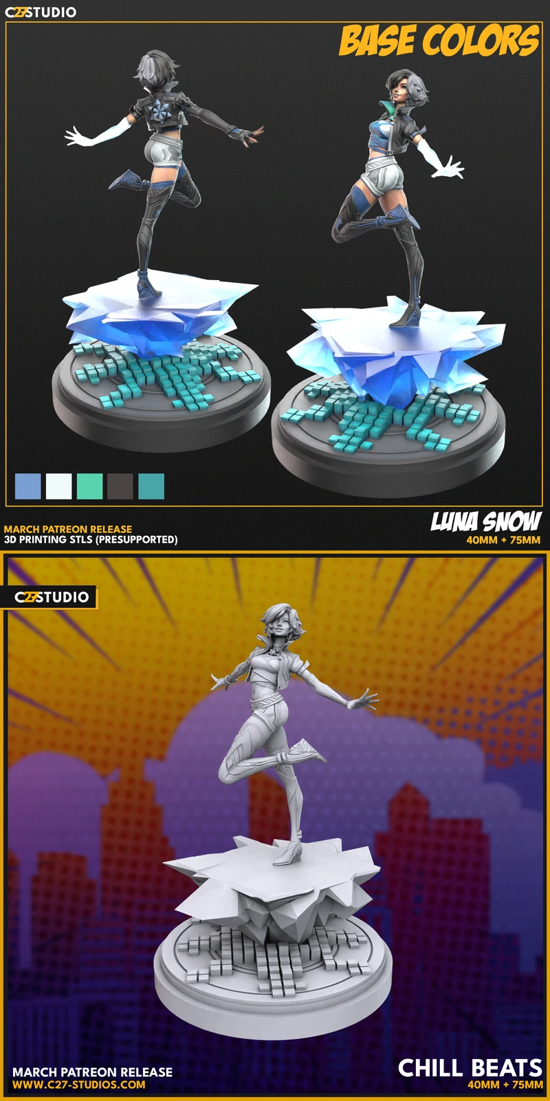 Luna Snow STL model for 3D printing