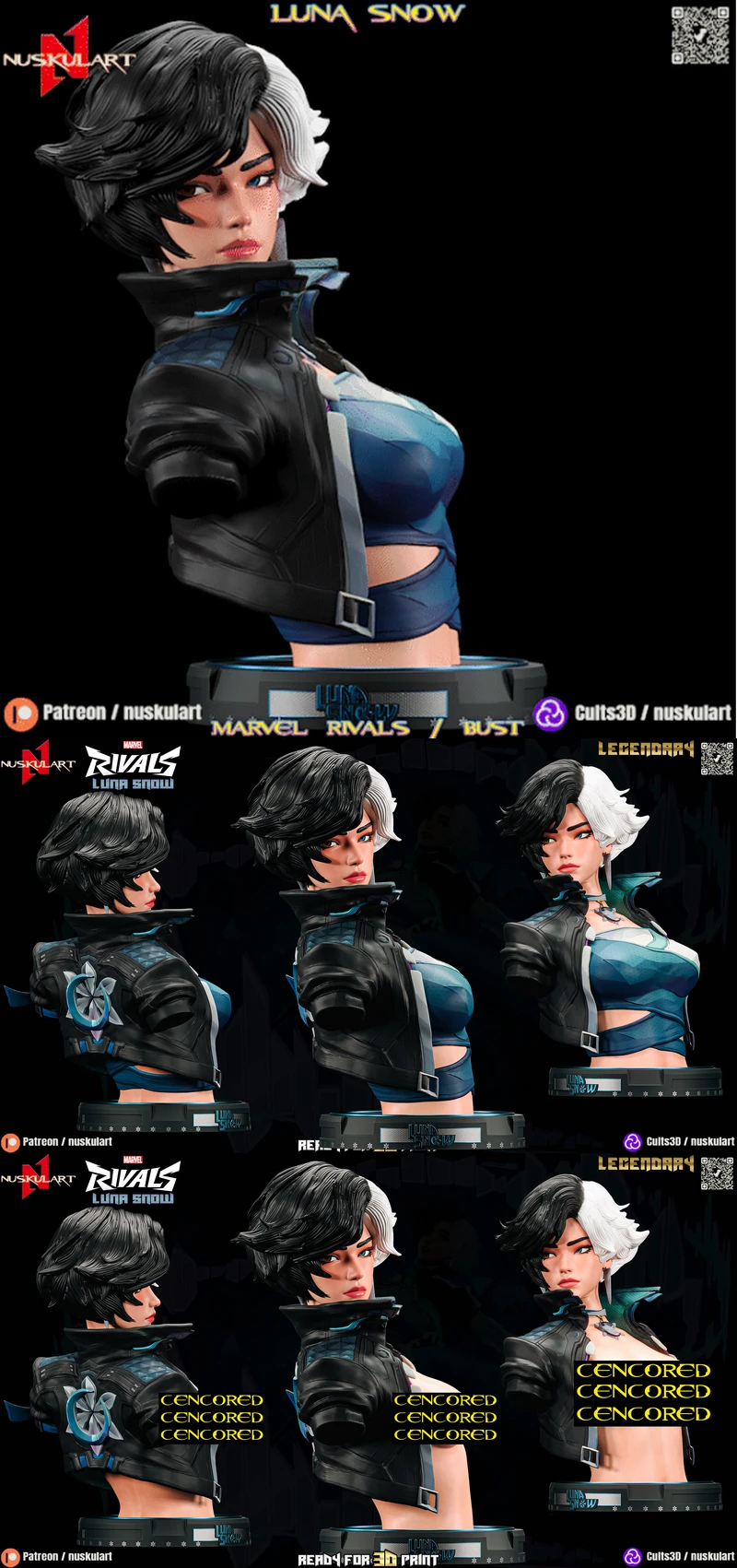 Luna Snow Bust – Marvel Rivals STL model for 3D printing